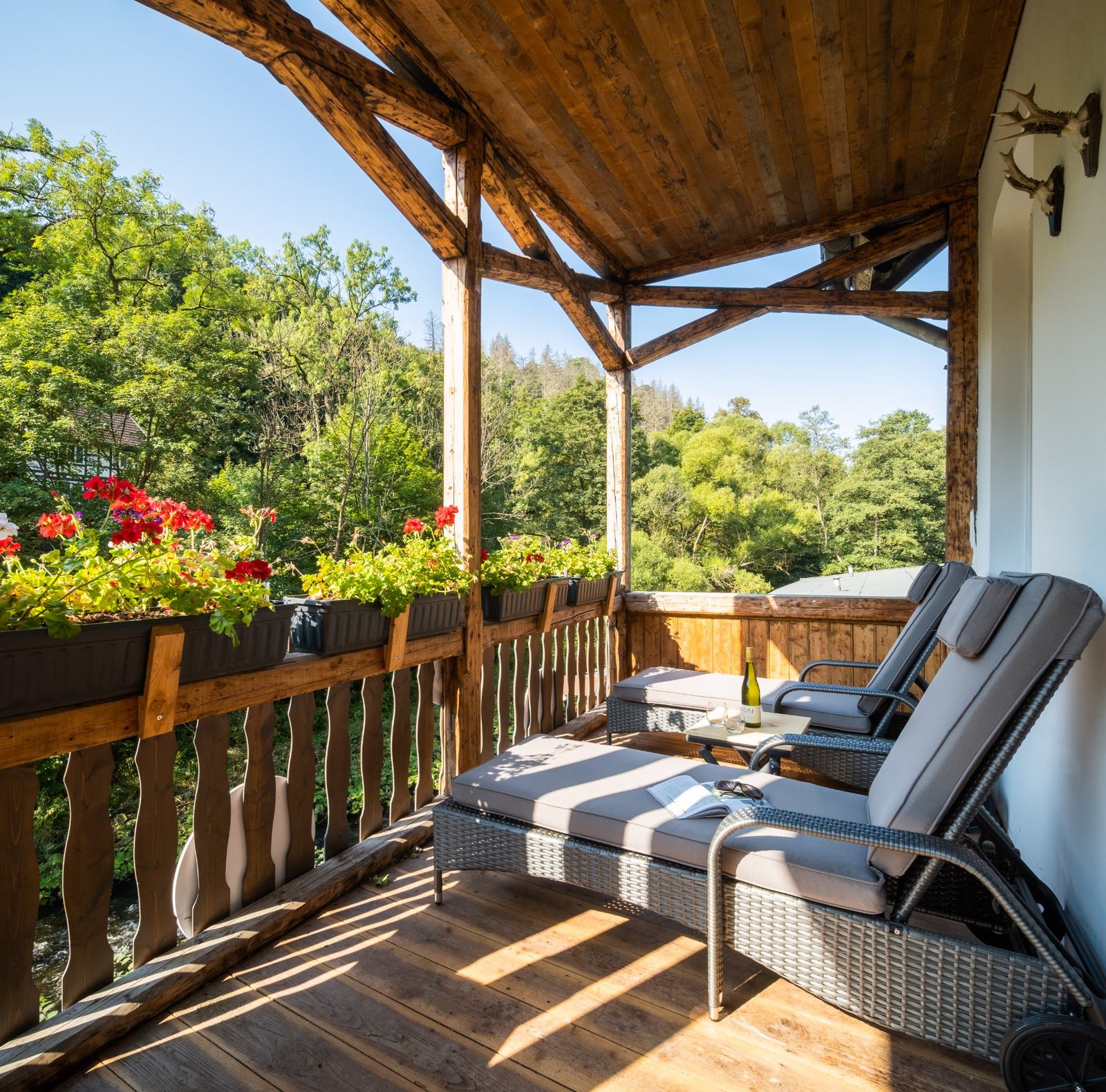 Balkon der Junior-Suite Relax mit Blick ins Grüne