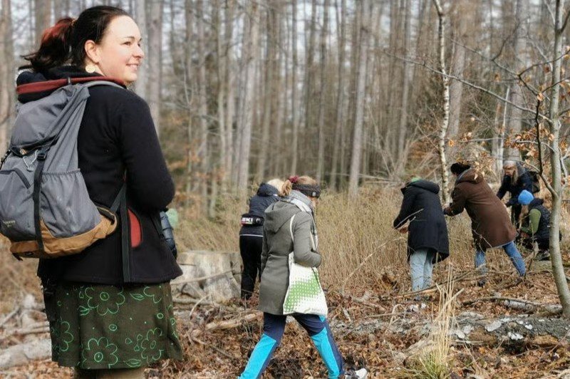 Teamaktivität draußen in der Natur rund um das Bodetaler